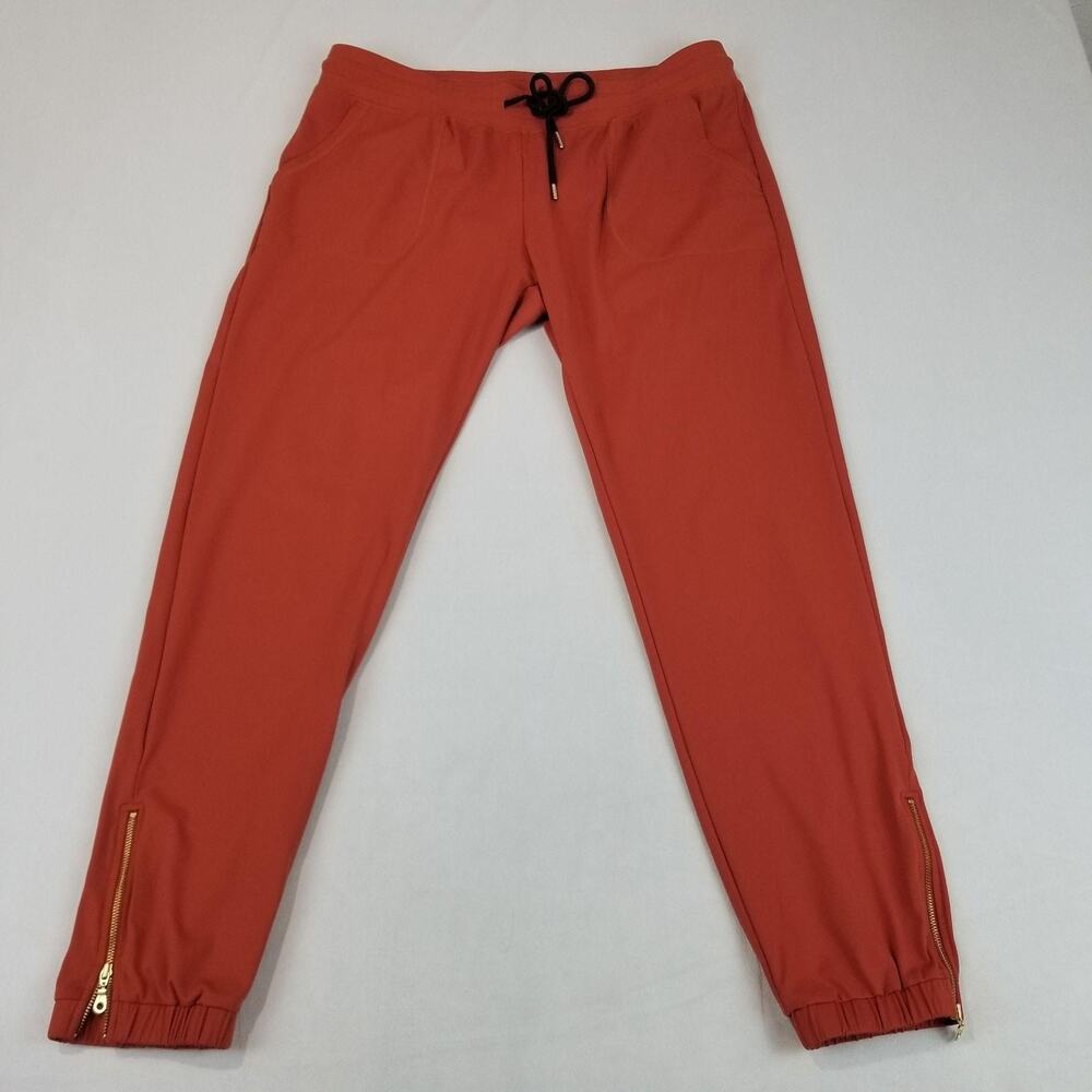 Zyia Active Pants Womens XL Orange Rust Joggers Zip Ankles Stretch - Picture 10 of 10
